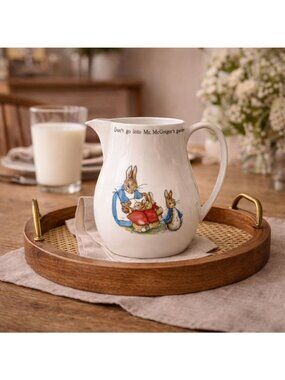 Peter Rabbit Wedgwood Pitcher 5.5 inches England Beatrix Potter 24 oz